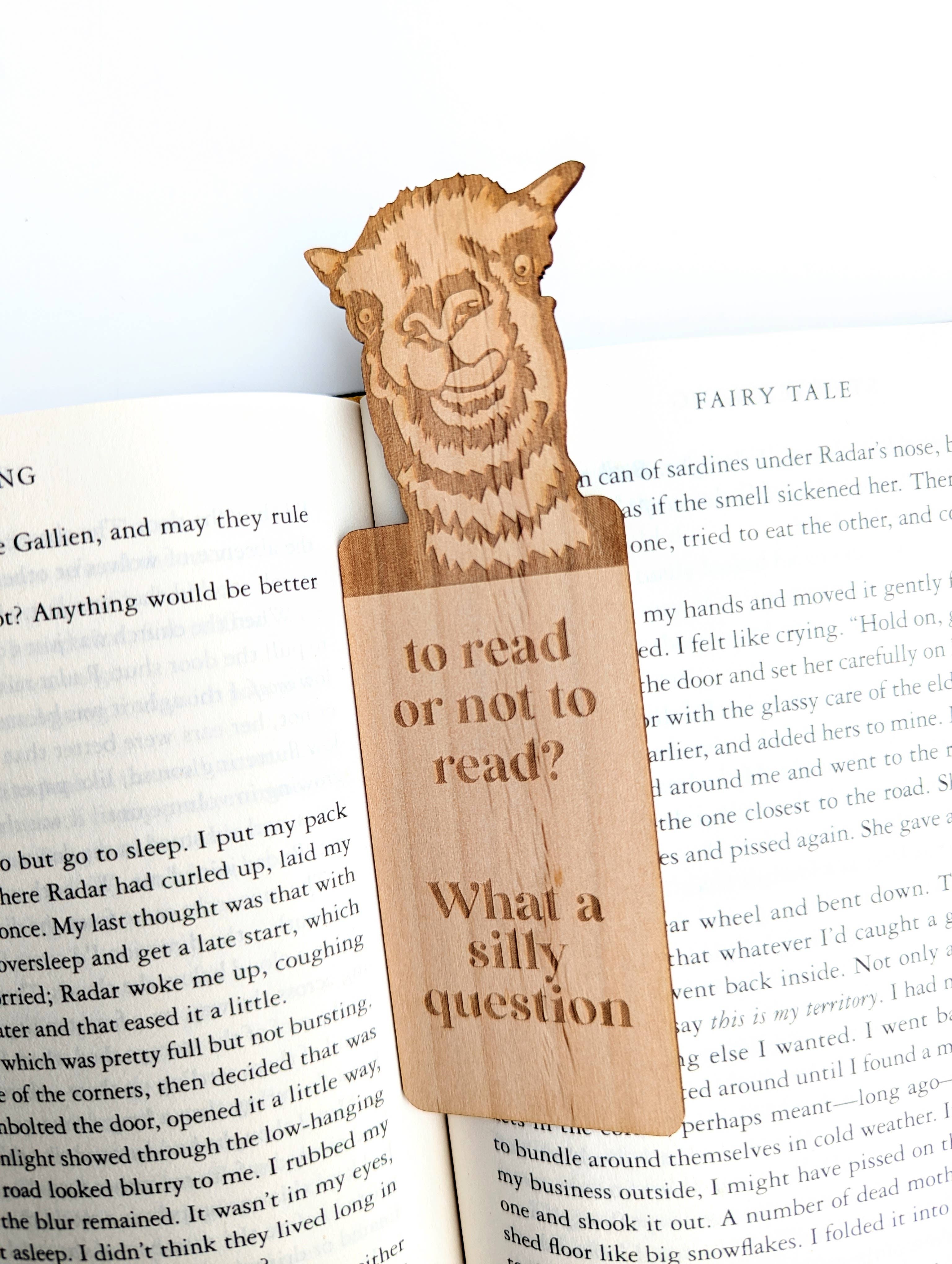 NTSD Gaming and Bookish Goods - **NEW** To Read or Not To Read - Llama -  Wooden Bookmark