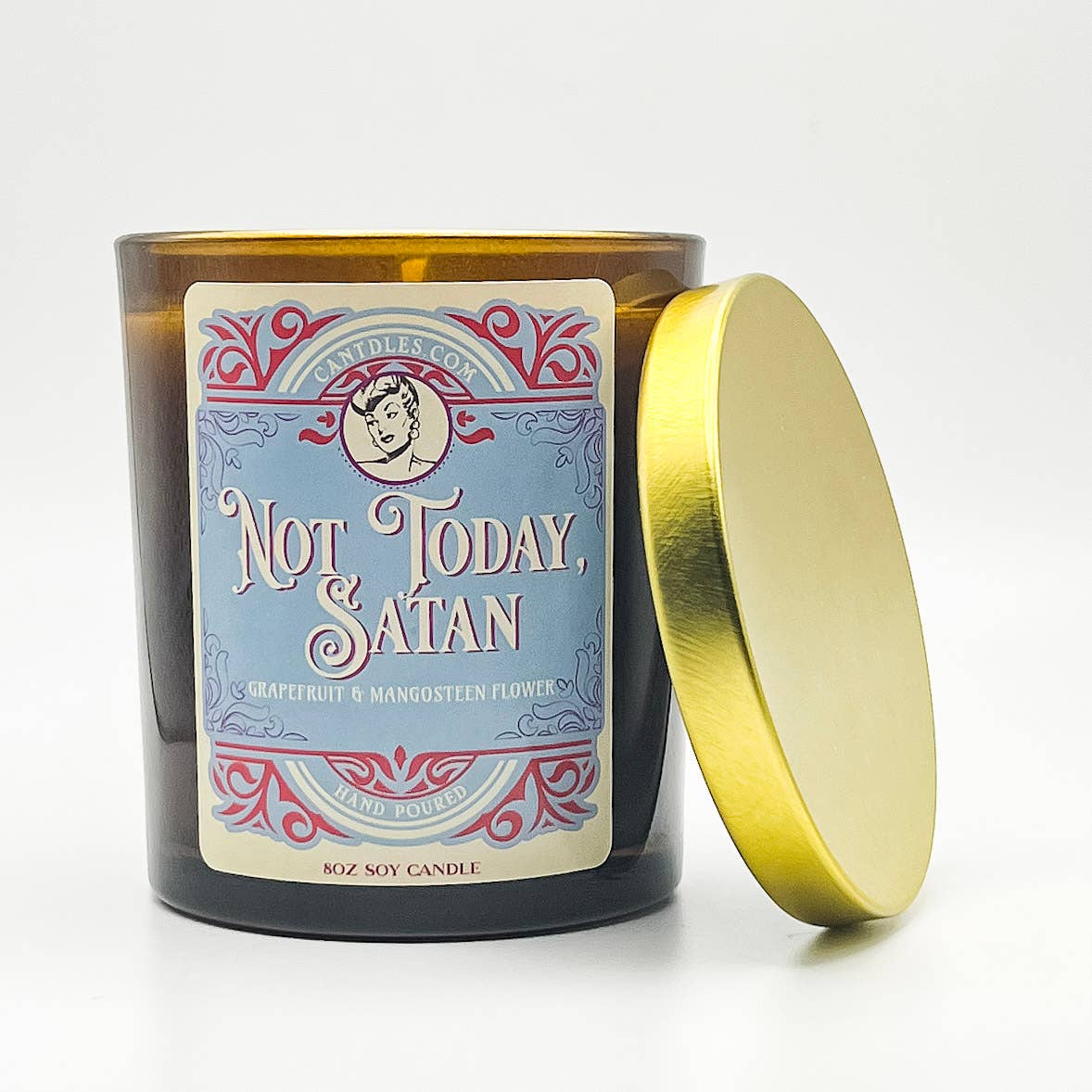 Can'tdles - Not Today, Satan Coconut Soy Jar Candle: Citrus & Mangosteen