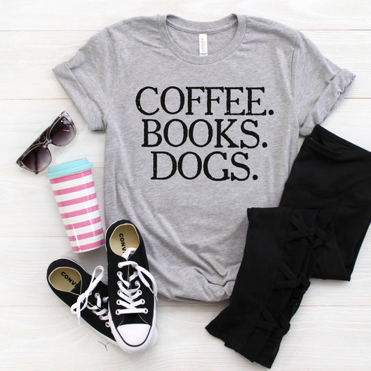 Coffee Books Dogs Tshirt