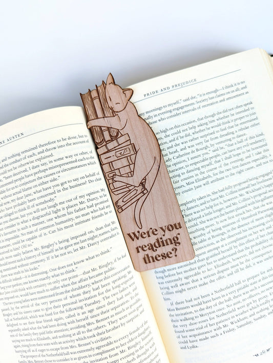 NTSD Gaming and Bookish Goods - Were You Reading These? - Wooden Bookmark