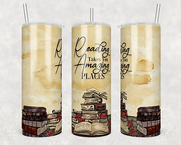 Countryside Savage  - Reading Takes you Places Book tumbler 20oz