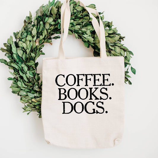 Joyful Moose - Coffee Books Dogs Tote Bag