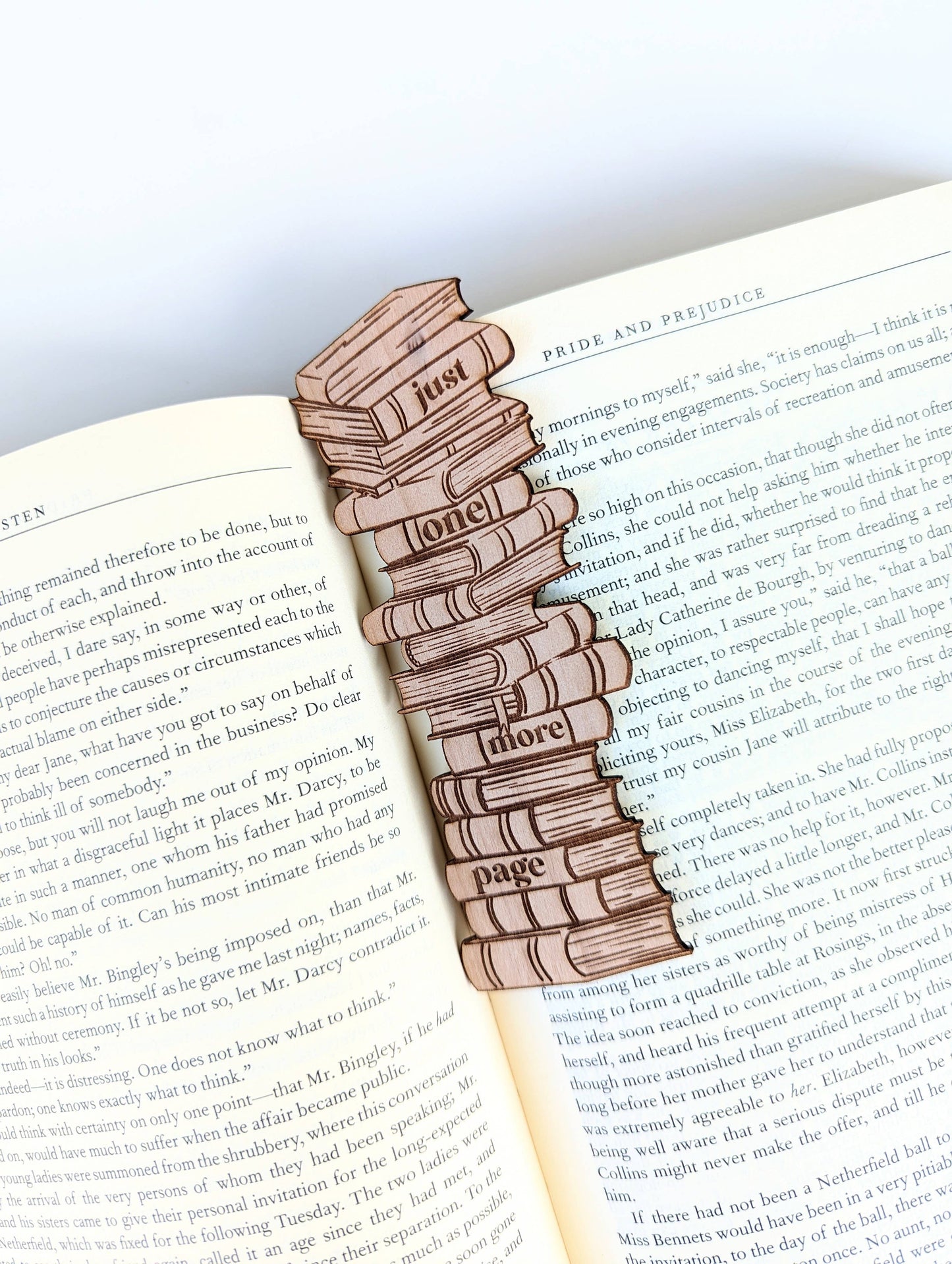 North To South Designs - Just One More Page Book Stack Bookmark