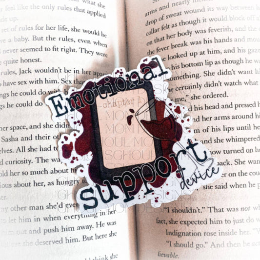 Ghoul Mom Designs - Emotional Support Device Sticker, Stickers For Kindle, Gifts For Book Lovers, Bookstagram Props, Bookish Gift, Smut Lovers, Booktok