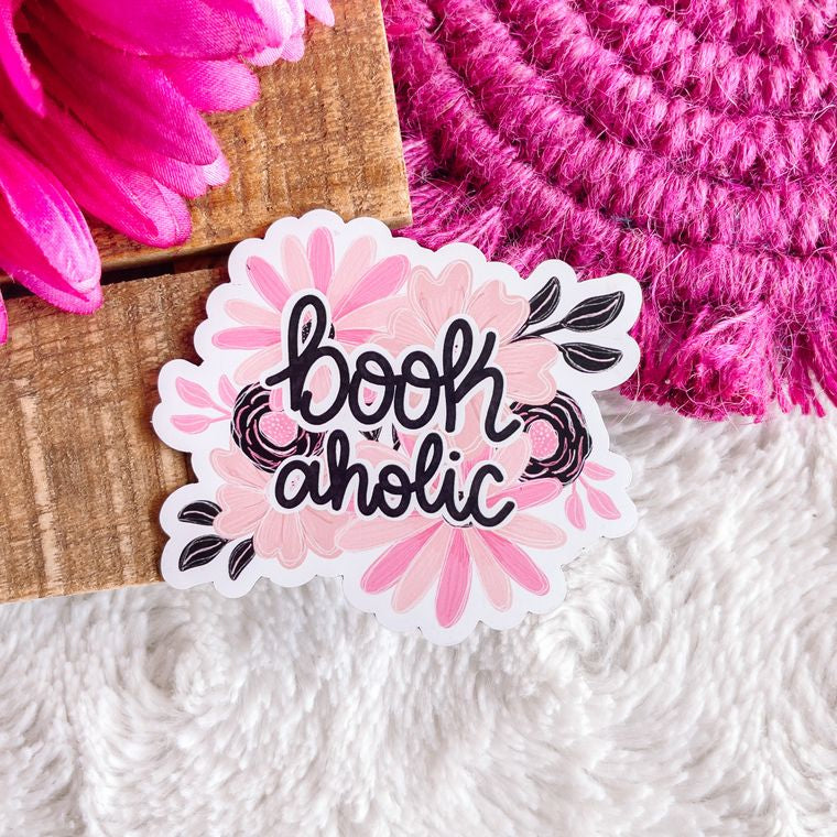 Bookaholic Pink Floral Magnet