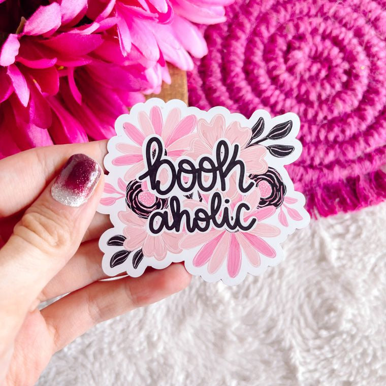 Bookaholic Pink Floral Magnet