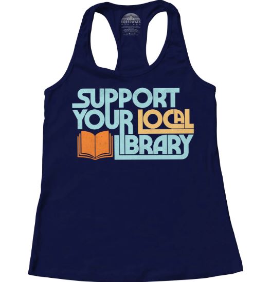 Women's Support Your Local Library Racerback Tank Top